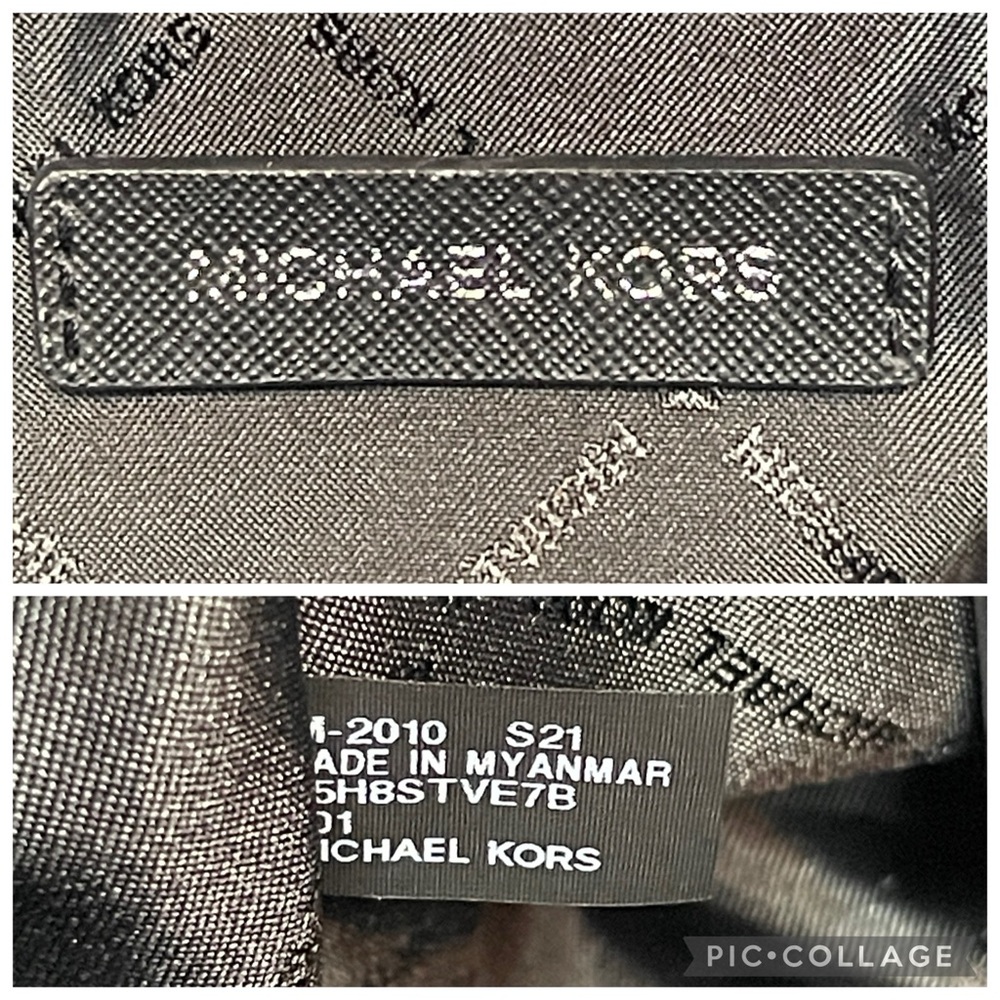 Michael Kors Jet Set Large Monogram Shoulder Bag Tote & Studded Wallet Set Black - Picture 13 of 17